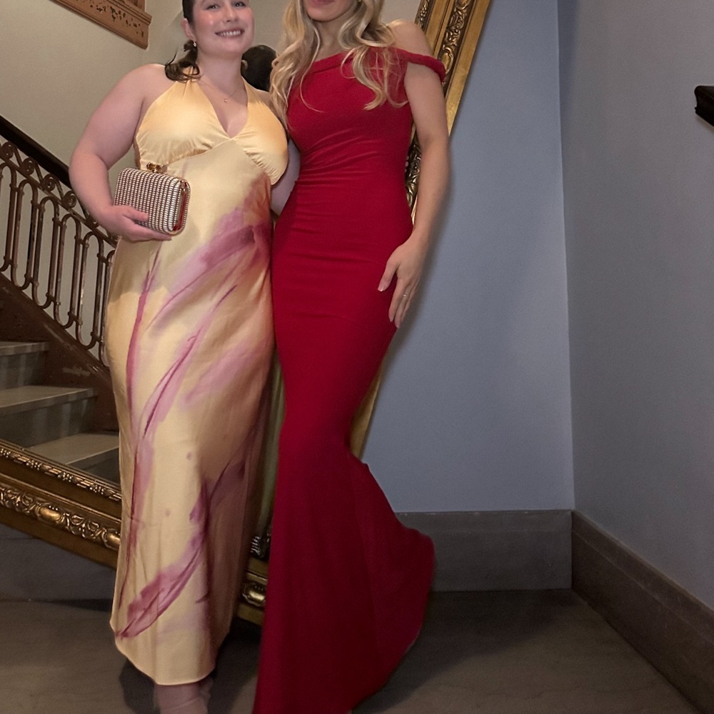 Red maxi dress
